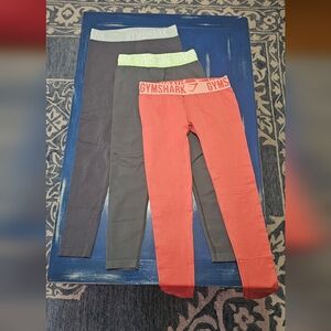 Gymshark Seamless Leggings - Coral, Dark Gray and Gray (All 3)